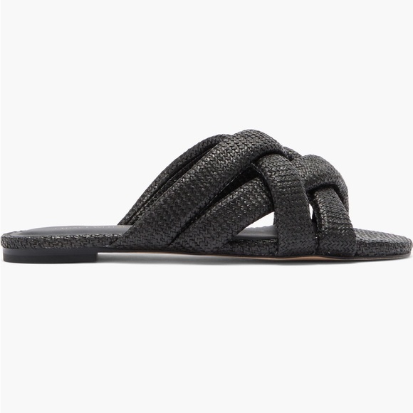 STUART WEITZMAN RAFFIA SLIDE SANDLE SIZE 6 NEW main image 5